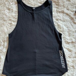 Jazzercise Tank, Open Back, Black, Medium